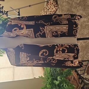 Baroque Print Zipper Jacket